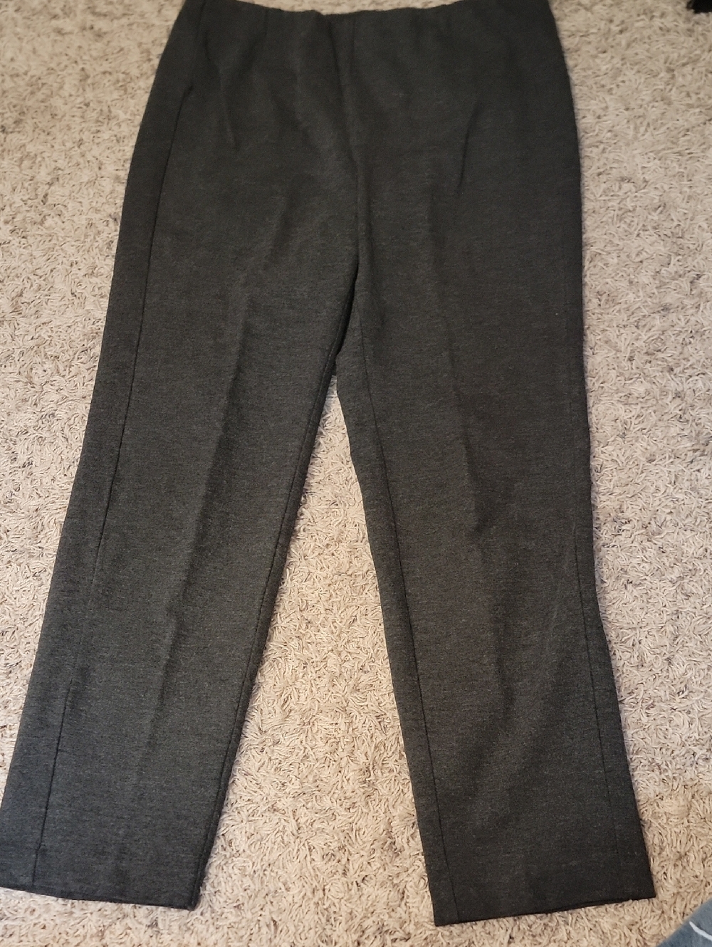 J. Jill Slim Leg Ponte Pants in Dark Charcoal